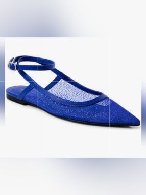 Free People Pointed Slingback Flat in Cobalt Blue. Original Box.